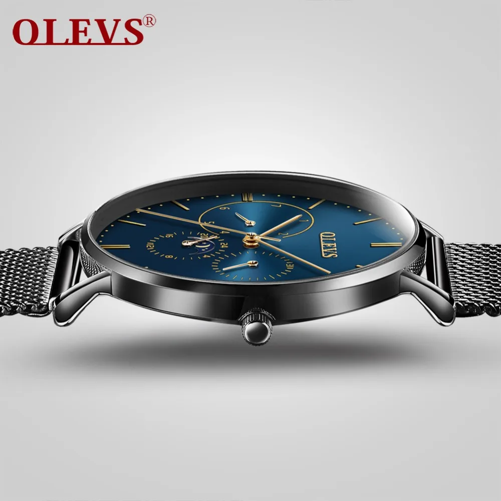 

Luxury Men Watch Milan Steel Strip Watches For Man Waterproof Male Wristwatch Not Fade Quartz-watch Blue Dial Relogio Masculino