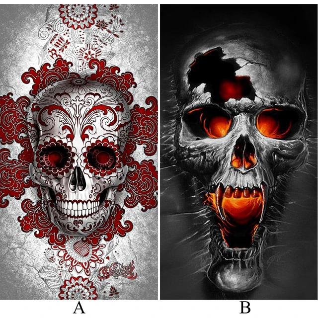 5D DIY Diamond Painting Cross Stitch Skull Paintings Rhinestones Mosaic