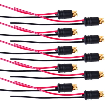 

DWCX 10pcs/set DC 12V W5W T10 Light Bulb Socket Holder for Cars Bikes Trucks Boats Caravans Soft Rubber Connector Extension