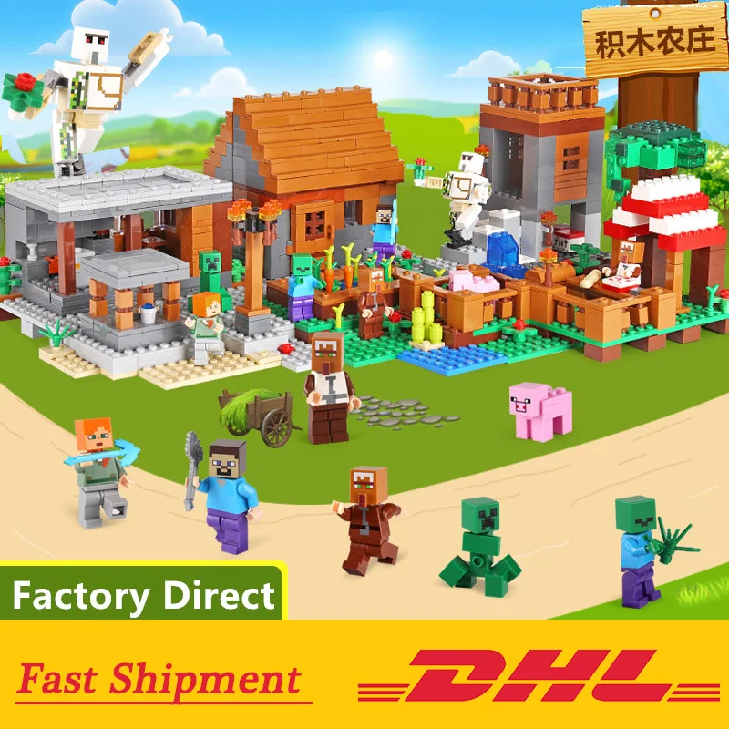 

My World series 18010 Minecrafted Building Blocks My Village set compatible Legoinglys 21128 Bricks DIY Gift Kid Toys