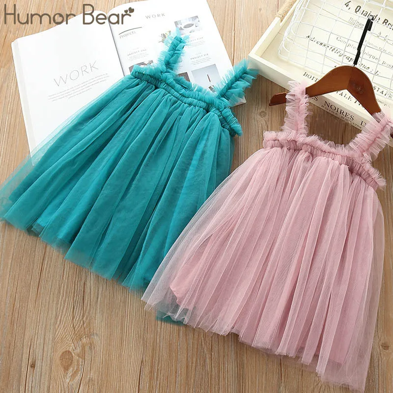 Humor Bear/ г.; Новинка; Пышное Сетчатое платье для маленьких девочек; Летние Платья На Бретельках; модная детская одежда для девочек; детское платье принцессы
