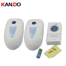 V003A2 дверь кольцо w/аккумулятор 23A 12 В Приемник мощность по AC110-220V беспроводной дверной звонок колокольчика экономический кольцо С 2 приемника