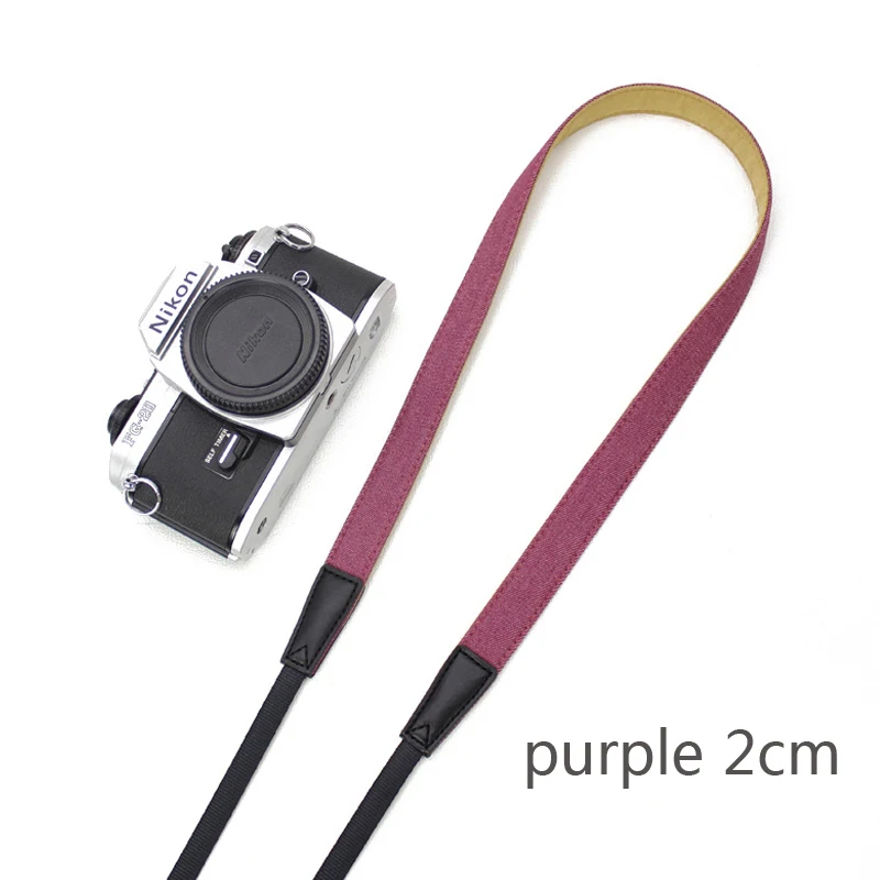BIZOE ремешок для камеры плечевой ремень для Canon Марка Nikon Fuji Pentax Leica sony A6500 A7R2 A6300 a9 декомпрессия - Цвет: purple 2cm
