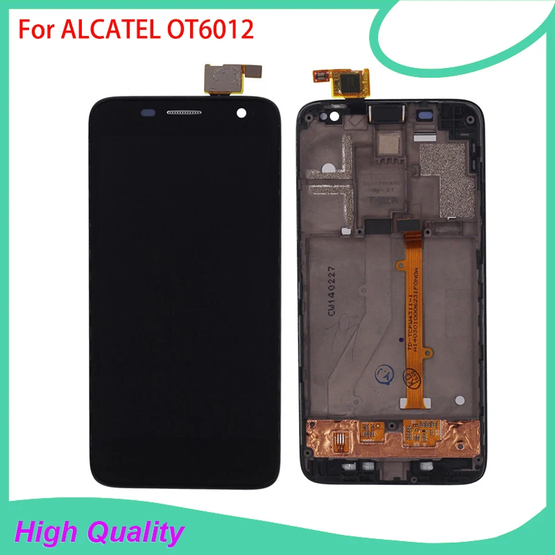 Горячая продажа ЖК дисплей с рамкой для Alcatel OT6012 6012 сенсорный экран черный цвет 100%
