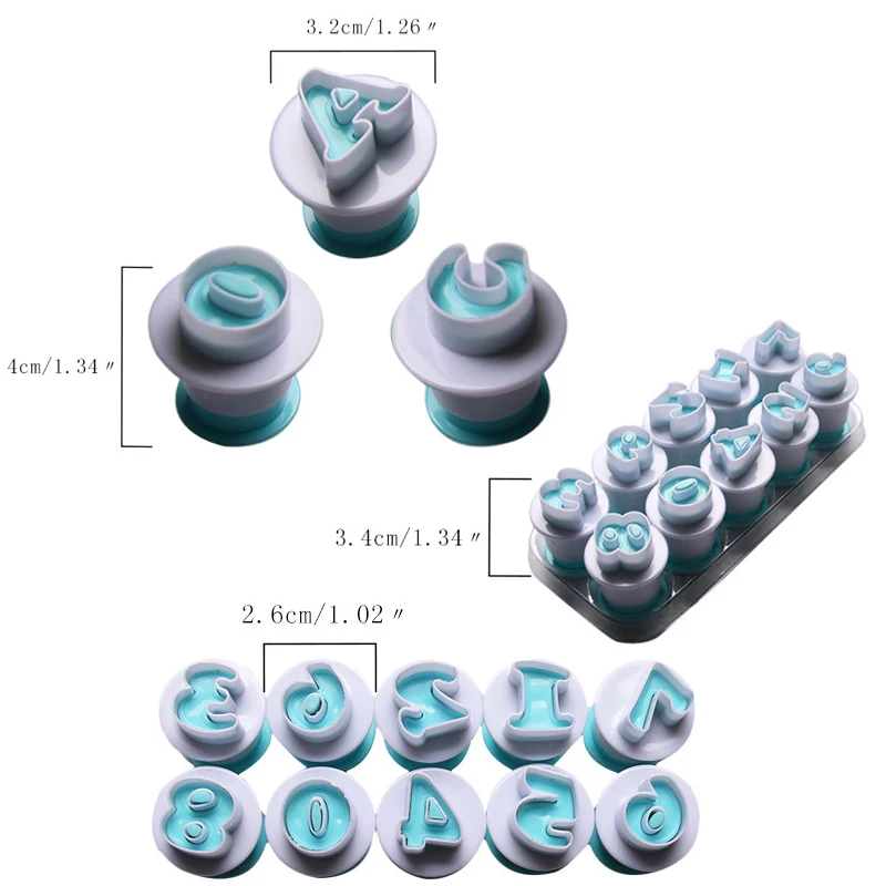 26 шт. Верхние и прописные и строчные буквы алфавита и 10 шт. количество формочки для печенья набор букв помадка для украшения торта инструмент для выпечки кондитерских изделий