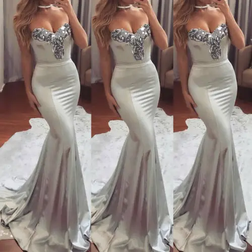 

2018 Sexy Women Long Floor -Length Lace Sleeve Maxi Cocktail Party Ball Prom Gown Formal Dress Vestido De Festa