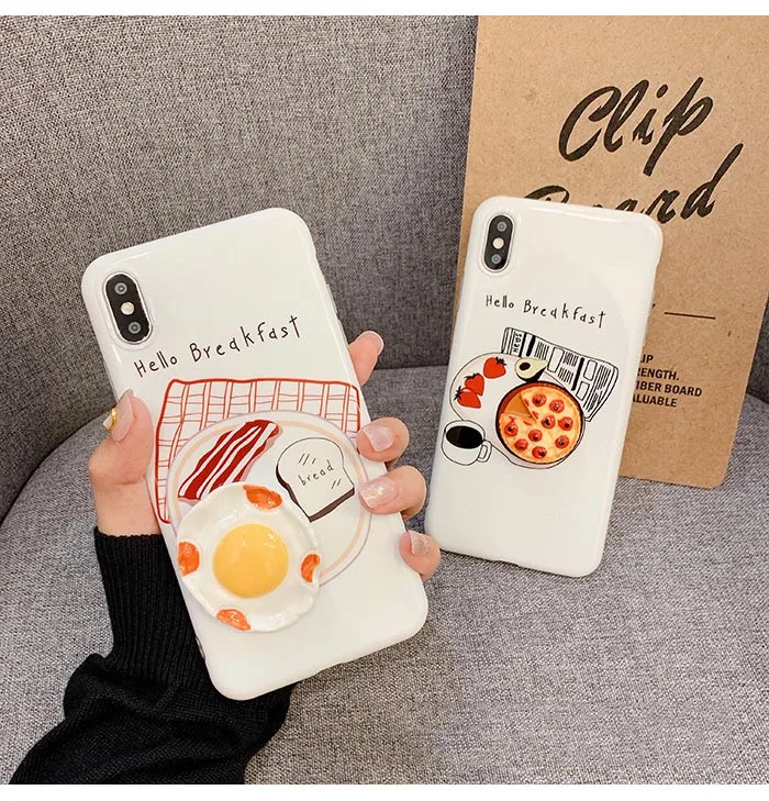 GlamPhoneCase трехмерный чехол для телефона с изображением яйца пиццы iPhone X XS Max XR мягкий
