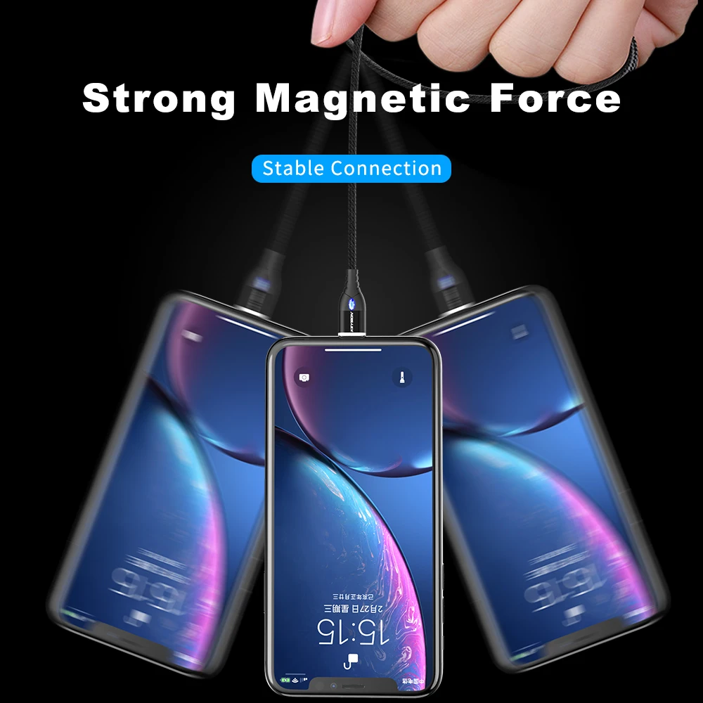 Магнитный кабель KEYSION Micro USB Type C для iPhone Lightning 1 м 3 А быстрой зарядки магнитное