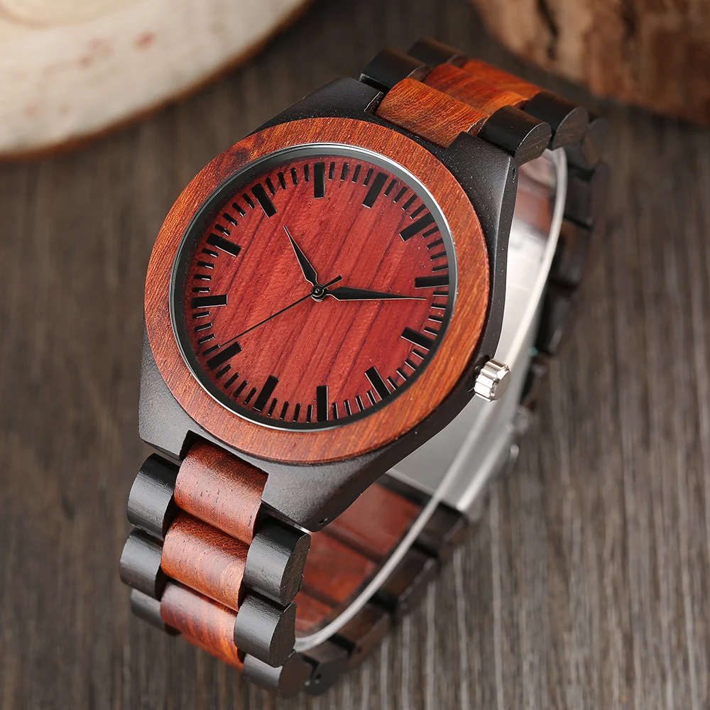 Men's Fashion Nature Wood Wrist Watch Novel Handmade Sport Simple Full