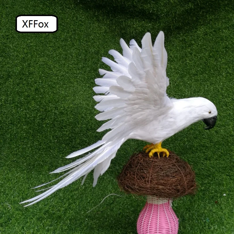 

new real life white parrot model foam&feather big simulation wings parrot bird gift about 50x65cm xf0245