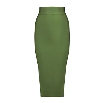 

2019 New Women Autumn Bodycon Party Bandage Skirt Khaki Green Black Blue Red Yellow Pink Skirts Sexy Lady Cocktail Party Skirt
