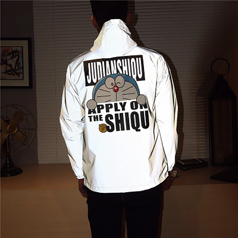 3m Reflective Windbreaker Jacket Men Streetwear Varsity Jacket Harajuku Hip Hop Mens Jackets Japanese Trainingspak Rave Clothes