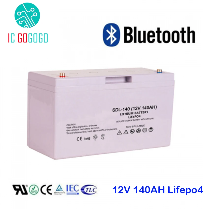 

12V 140AH Lifepo4 Battery Pack Deep 2000 Cycle 3.2V Sealed Lithium Iron Phosphate Rechargeable Cell Sealed Bluetooth Wholesale