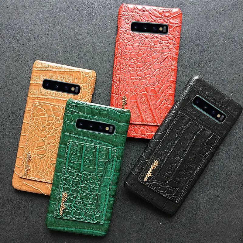 Роскошный чехол из искусственной кожи крокодиловой для Samsung Galaxy S8 S9 S10 Plus Lite S10e