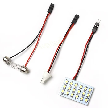 

New White 18 SMD 1210 LED T10 3528 Dome Festoon Car Interior Light Panel Lamp 12V Car Styling Accessories EA10678