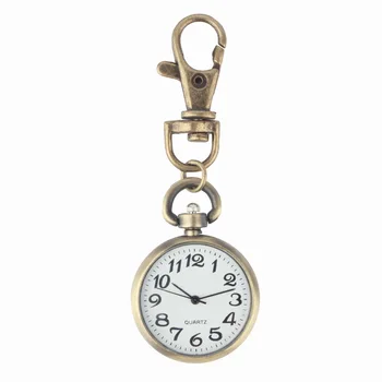 

1pcs Quartz Fob Pocket Watch With Necklace Chain Cool Pendant Clock Gift For Women Men Keyring Watch Pocket Watch Round Dial