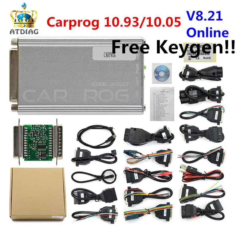 Newest Version V10.93 Carprog Full Cables Car Prog Programmer Car ECU PROG Programmer With All 21 Item Adapters 
