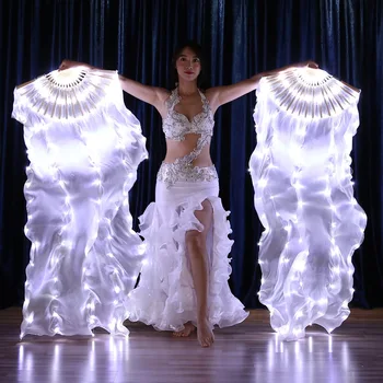 

Women 1 Pair Led Belly Dance Fan Veil Belly Dancing Hand Fan Dance Costume Accessories