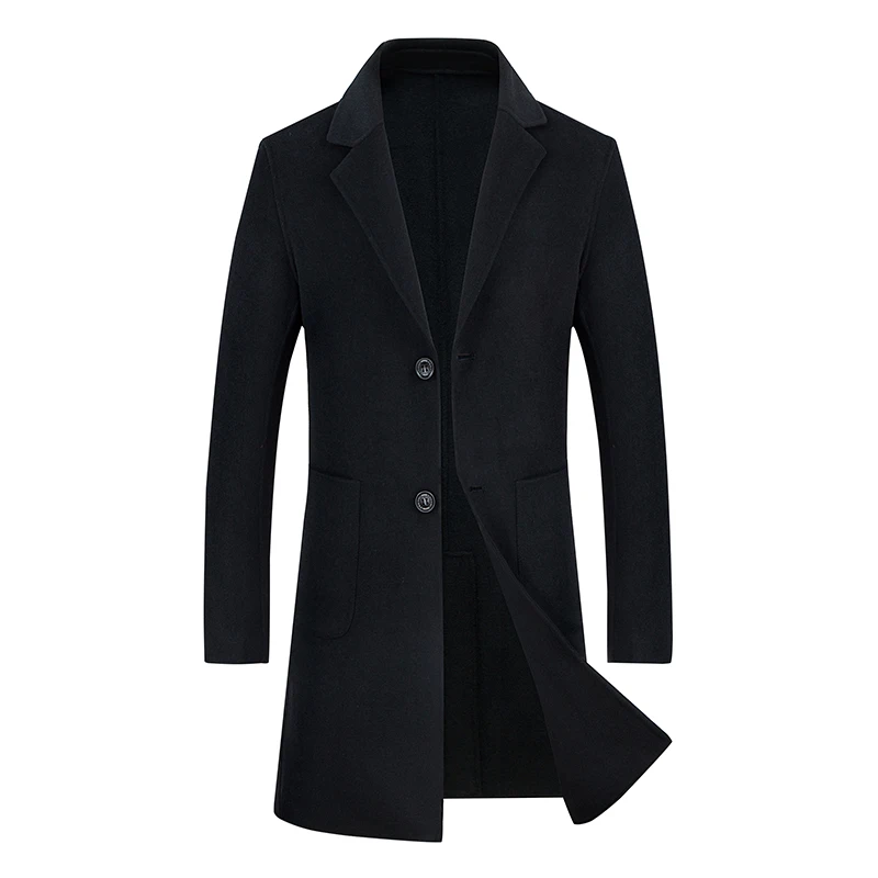 Men's Wool Coats &amp Jackets Winter Cashmere Jacket Man Long Section Single Breasted Overcoat Turn-down Collar Casual Woolen Coat |