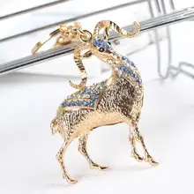 Китайский Зодиак Коза Овцы Прекрасный Кристалл Rhinestone Шарм Подвеска Кошелек Сумка Автомобиль Брелок Творческий Свадьбы Подарок