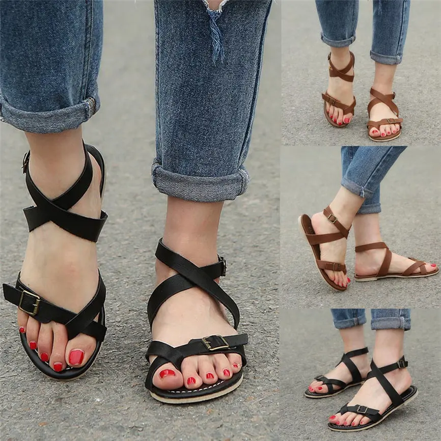 

Shose Women Round Toe 2019 Womens Ladies Flat Wedge Espadrille Rome Tie up Sandals Platform Summer Shoes #wqy517