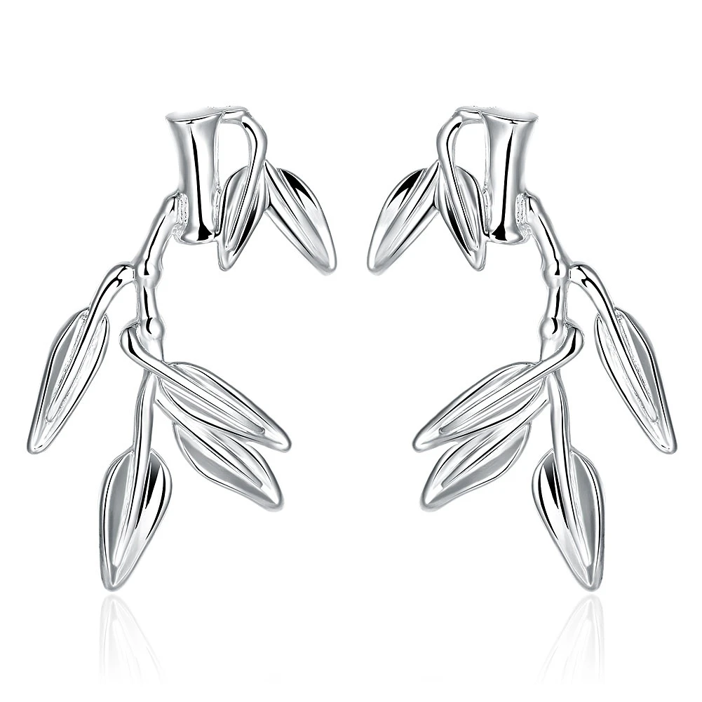 

Special Personality 925 Sterling Silver Pretty Bamboo Woman Lady Stud Earring Wedding Engagement Party Accessory Jewelry