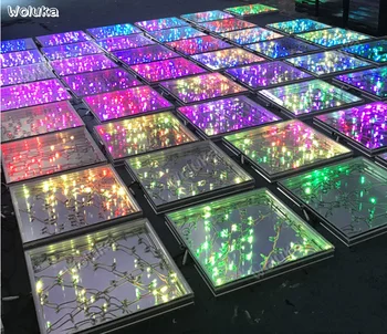 

14pcs LED 3D Abyss Floor tile Mouth type built-in power Bar disco KTV Party professional stage Flooring CD50 W03