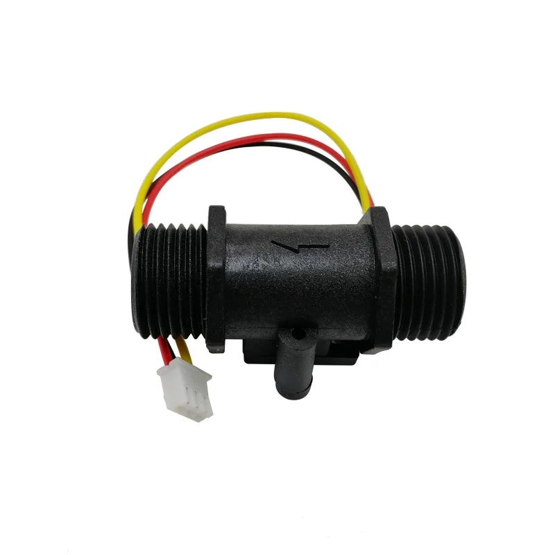 Black /Transparenc Water Flow Sensor Switch G1/2" Hall Effect Meter Control DC 5-15V