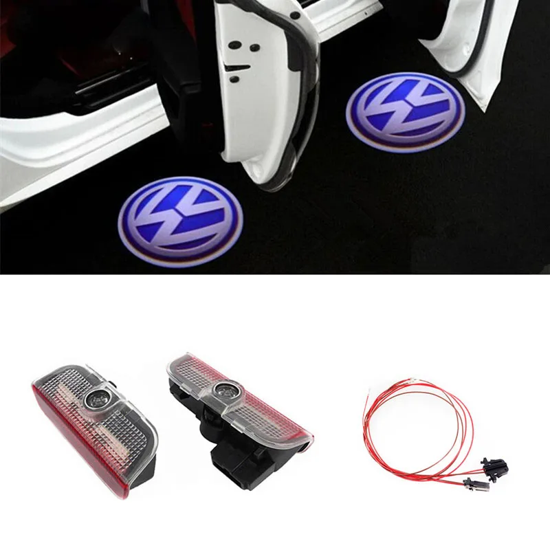 2x 3D LED Car Door Logo Lights For Volkswagen VW Golf 5 6 7 Passat B6 B7 CC Jetta MK5 MK6 MK7 Tiguan Scirocco EOS Sharan MAGOTAN wisengear led turn signal corner light lamp door rearview mirror cover cap for volkswagen vw beetle cc passat b7 jetta mk6 eos
