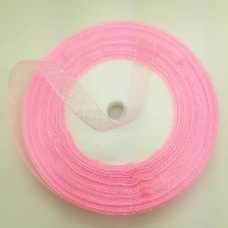 Wholesale 50 Yards 3/8&quot 10mm Pink Organza Ribbon Bow Wedding Decoration Lace Crafts | Дом и сад