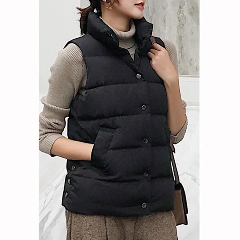 

2019 autumn and winter new Korean version of the vest Slim wild down jacket short student jacket vest A363