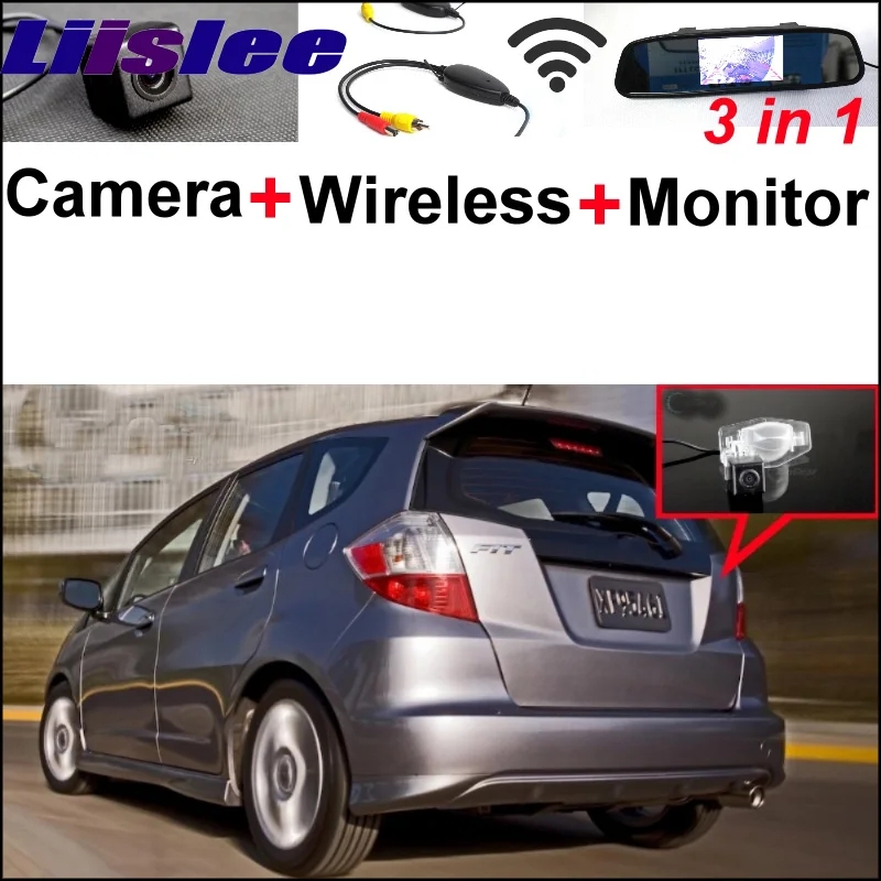 

3 in1 Mirror Monitor Esay DIY Back Up Parking System + Special Rear View Camera + Wireless Receiver For Honda Fit 2002~2013