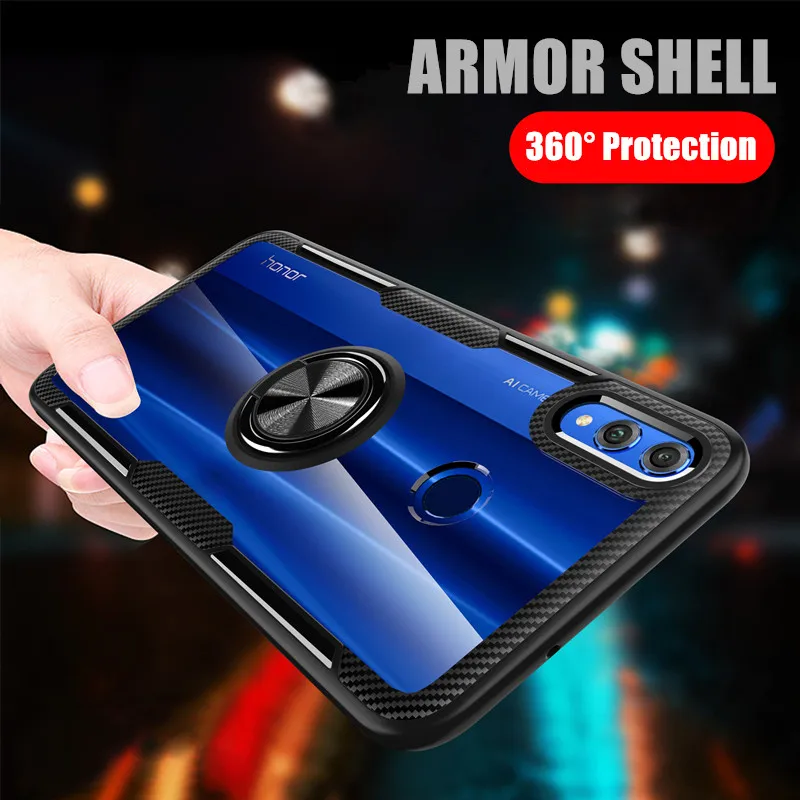 Tempered Glass Case For Huawei P30 Pro Nova 4 Phone Coque Honor V20 8X Max 7x Play 10 Transparent Holder Shockproof Cover |