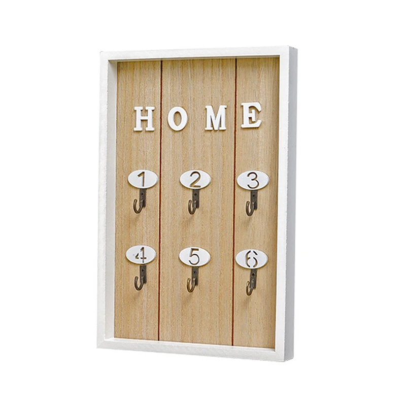 

Beige INS Scandinavian Style Wall Decoration Handmade Wooden HOME Key Box Creative Key Box Wall Creative Room Decoration Mur