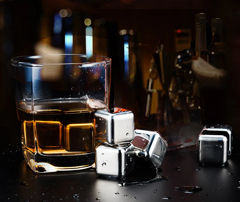 468 PCS Stainless Steel Ice Cubes Reusable Chilling Stones Vodka Wine Whisky Beer Cooler Holder Chiller Tool With Plastic Box-7