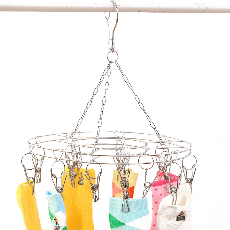 Stainless Steel Double Windproof Storage Holder Drying Rack Socks