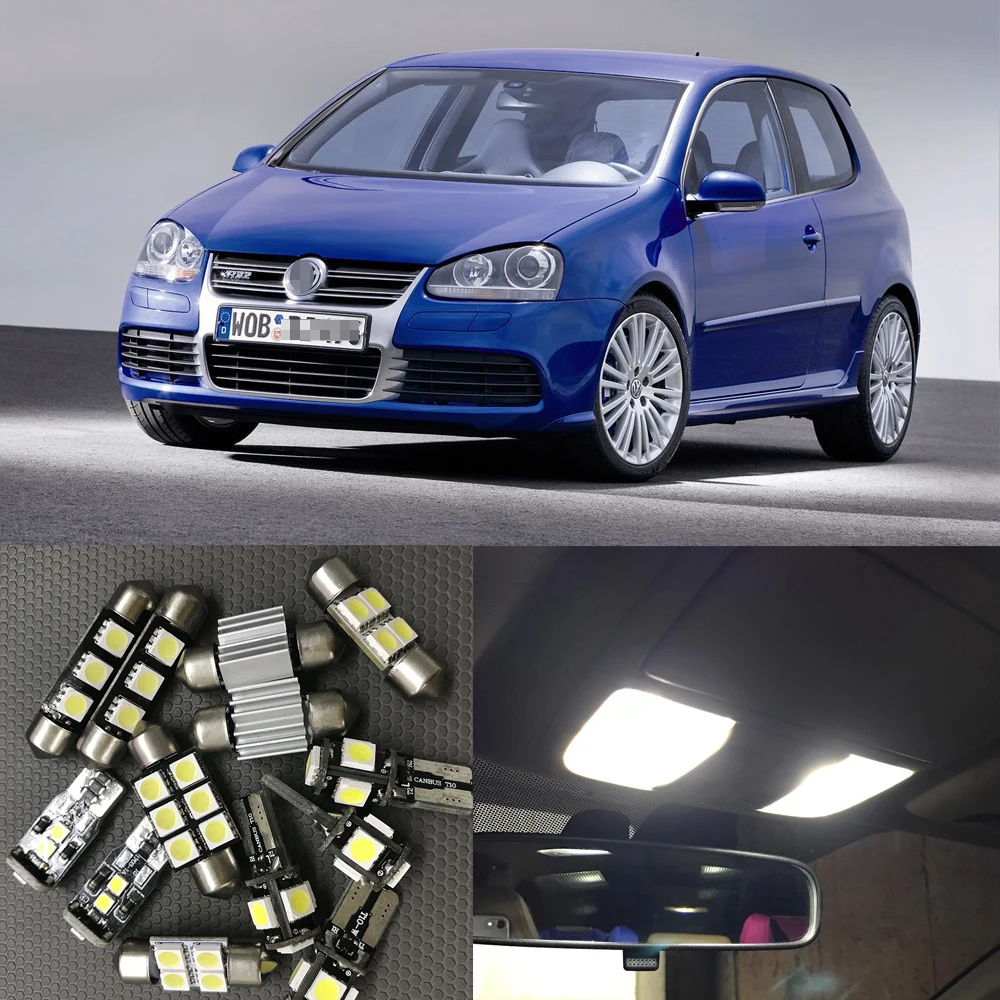 

For 2003 2004 2005 2006 2007 Volkswagen VW GOLF GTI MK5 Canbus Auto Led interior Light bulbs 6000K White Dome Map Trunk Light