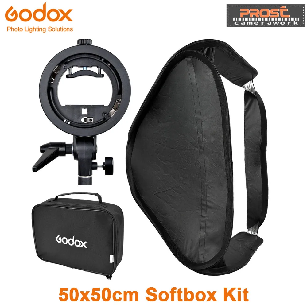 Offer Chance for  Godox 50x50cm 50 * 50cm / 20" * 20" Softbox Diffuser with S-type Bracket Bowens Holder for Studio P