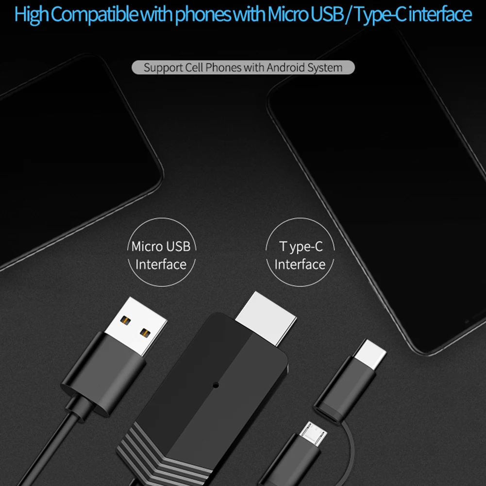 Экран Mira TV Stick Micro USB Type C кабель Plug Play зеркальный экран для Android HD адаптер HDMI