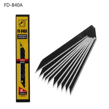 

10pcs 9mm 60 Degrees Ultra Sharp Snap Off Replacement Razor Blades Utility Knife Blade Tools Alloy Steel FD-B40