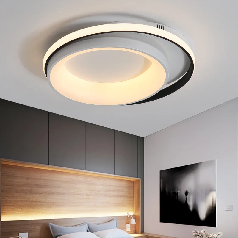 

NEO Gleam Dimmable Round Modern Led Ceiling Lights For Living Room Bedroom White+Black Remote Controller Ceiling Lamp Fixtures