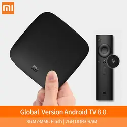 Xiaomi MI TV BOX Smart 4 K HD Android TV Box Quad Core 2 Г/8 Г Двойной Wi-Fi с Коди Youtube IPTV Media Player тв приставка