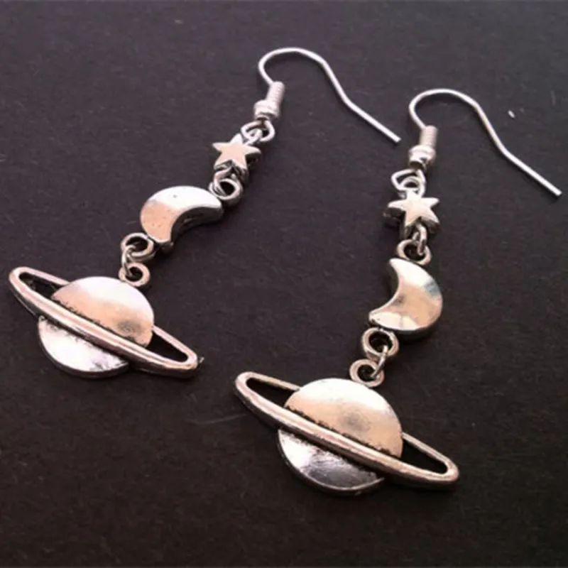 

Moon Star Planet Earrings Moon Earrings Space Earrings Alien Earrings Gift