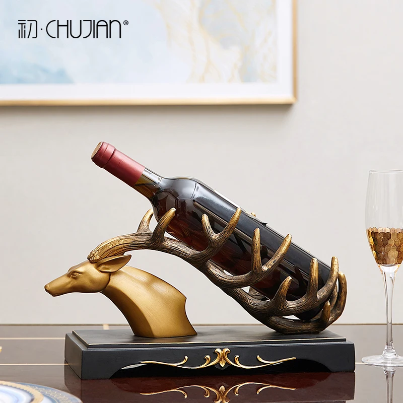 Good Family Creative Deer Wine Rack Animal Decoration Decoration