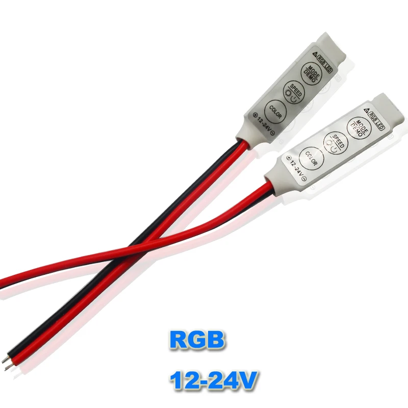 20 шт. 12 В 24 в RGB светодиодный контроллер мини тонкий 3 клавиши 6A 3 канала для управления Светодиодный светильник SMD5050