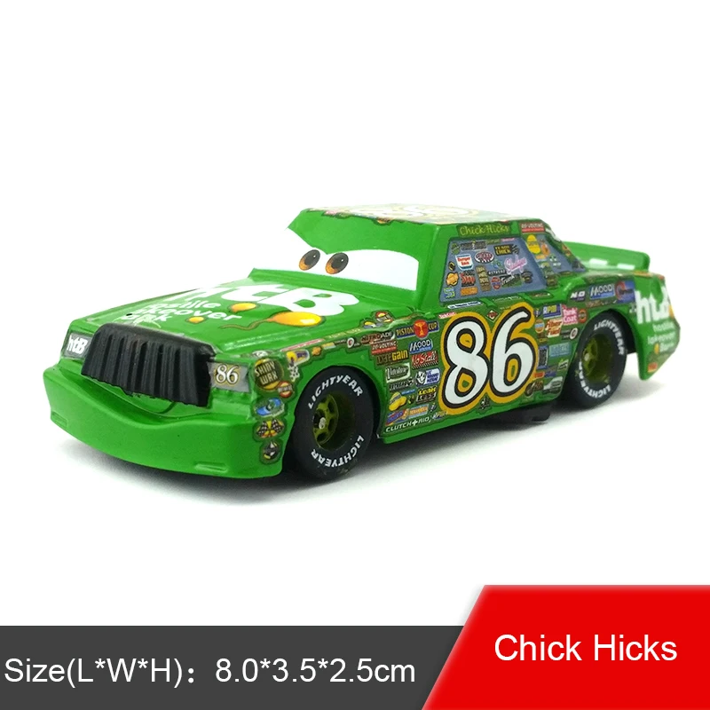 No.86 Chick Hicks 39 стилей disney Pixar Тачки 2 3 Молния Маккуин Джексон шторм матер 1:55 литая под давлением модель автомобиля из металлического сплава игрушка для детей подарок для мальчиков - Цвет: No.86 Chick Hicks
