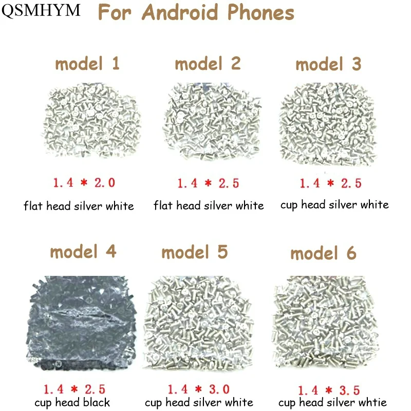 

QSMHYM 20pcs Phone Cross Screw 1.4 *2.0 / 1.4*2.5 / 1.4* 3.0 / 1.4*3.5 mm For Android Huawei Xiaomi Oppo Vivo ZTE etc.