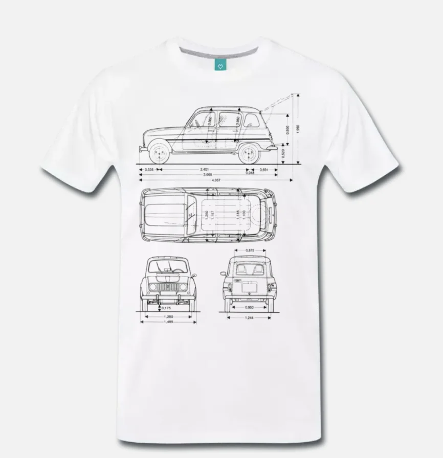 

T-SHIRT AUTO D'EPOCA RENAULT 4 RENAULT T4 AUTO VINTAGE ANNI 70 1 S-M-L-XL-2XL-3XL