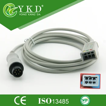 

GE medical ECG cable 6 pins to 3 lead ECG truck cable