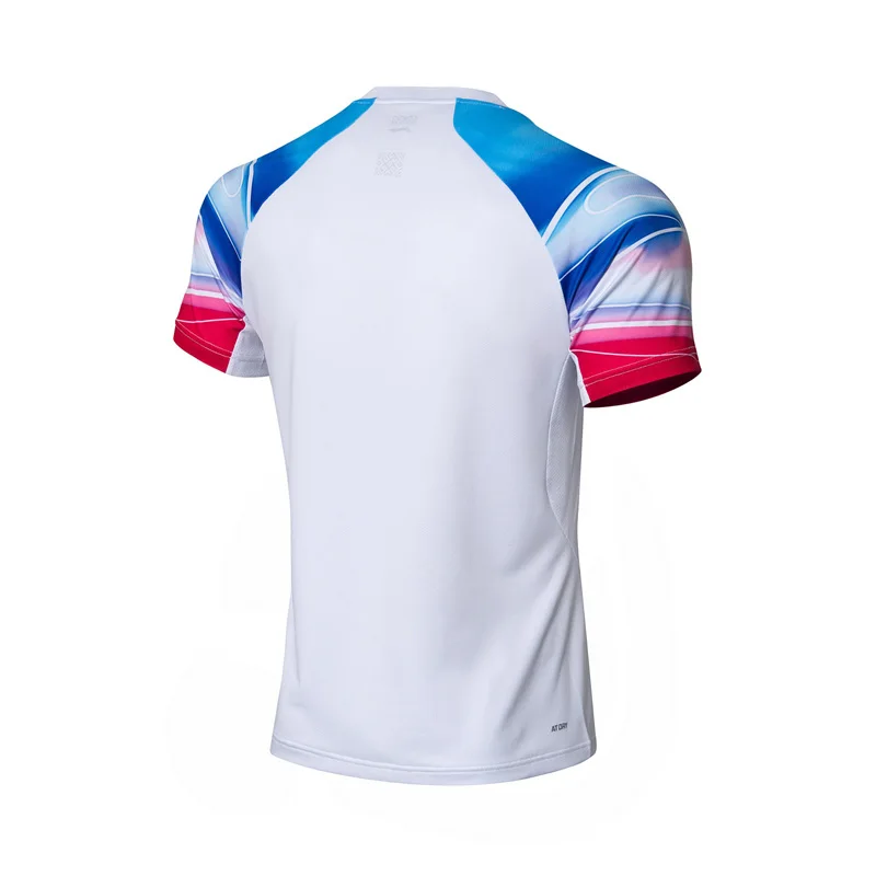Li-Ning, мужские футболки для бадминтона, для фанатов сборной команды, версия на сухой дышащей подкладке, Спортивная футболка для соревнований, AAYP071 MTS3084